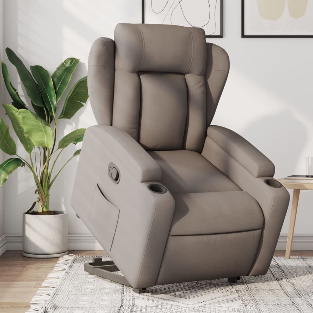 Fauteuil Inclinable De Massage Électrique Tissu Taupe