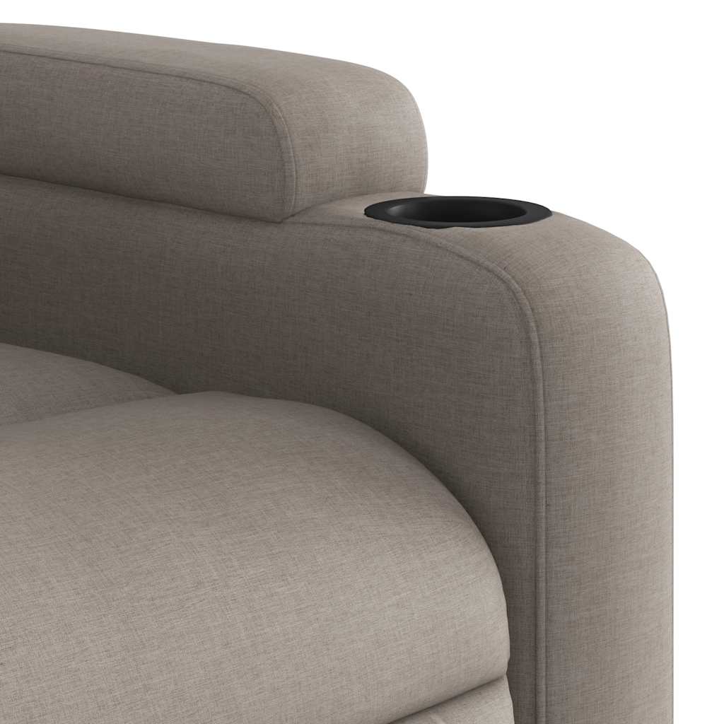 Fauteuil Inclinable De Massage Électrique Tissu Taupe