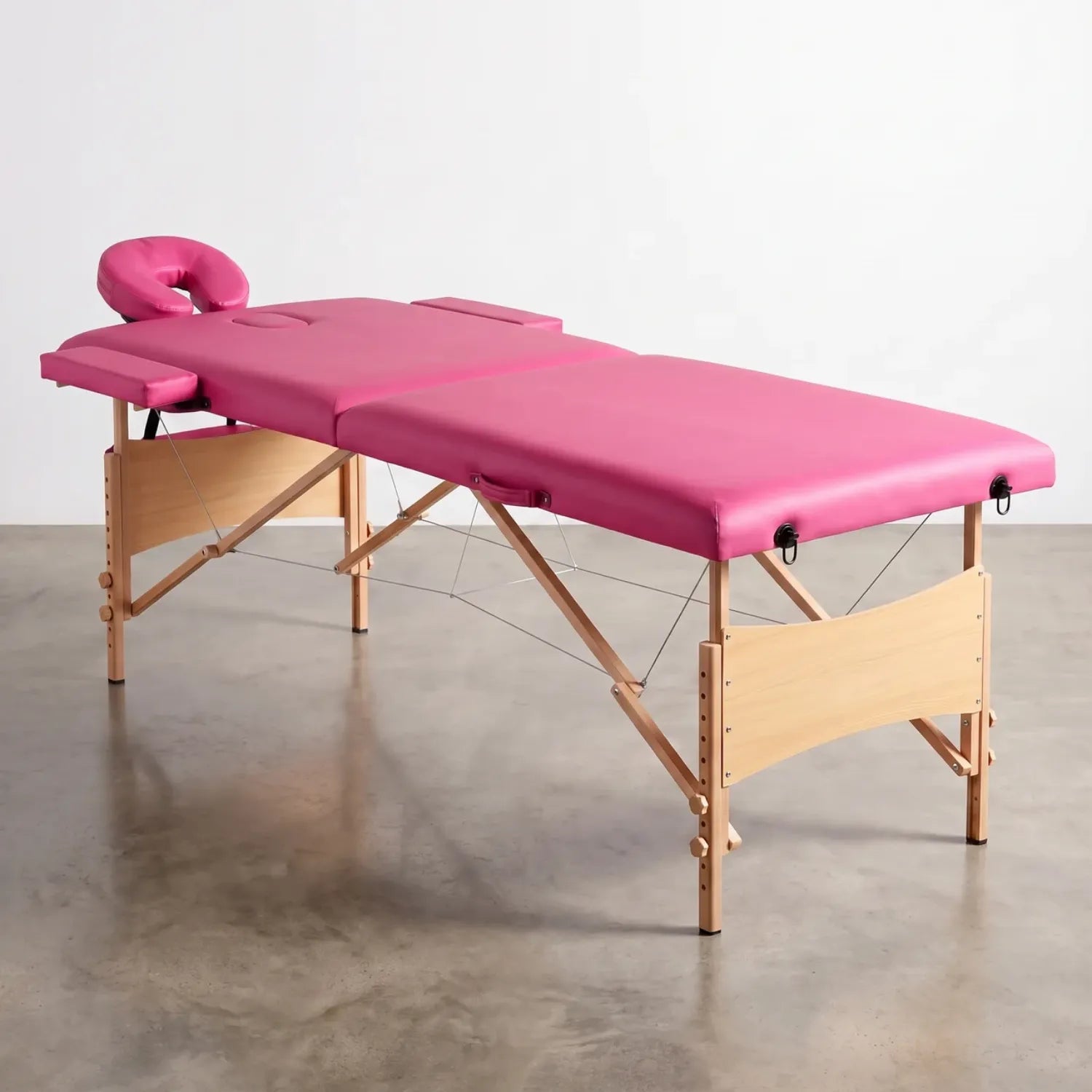 Table de massage pliante 2 zones bois naturel