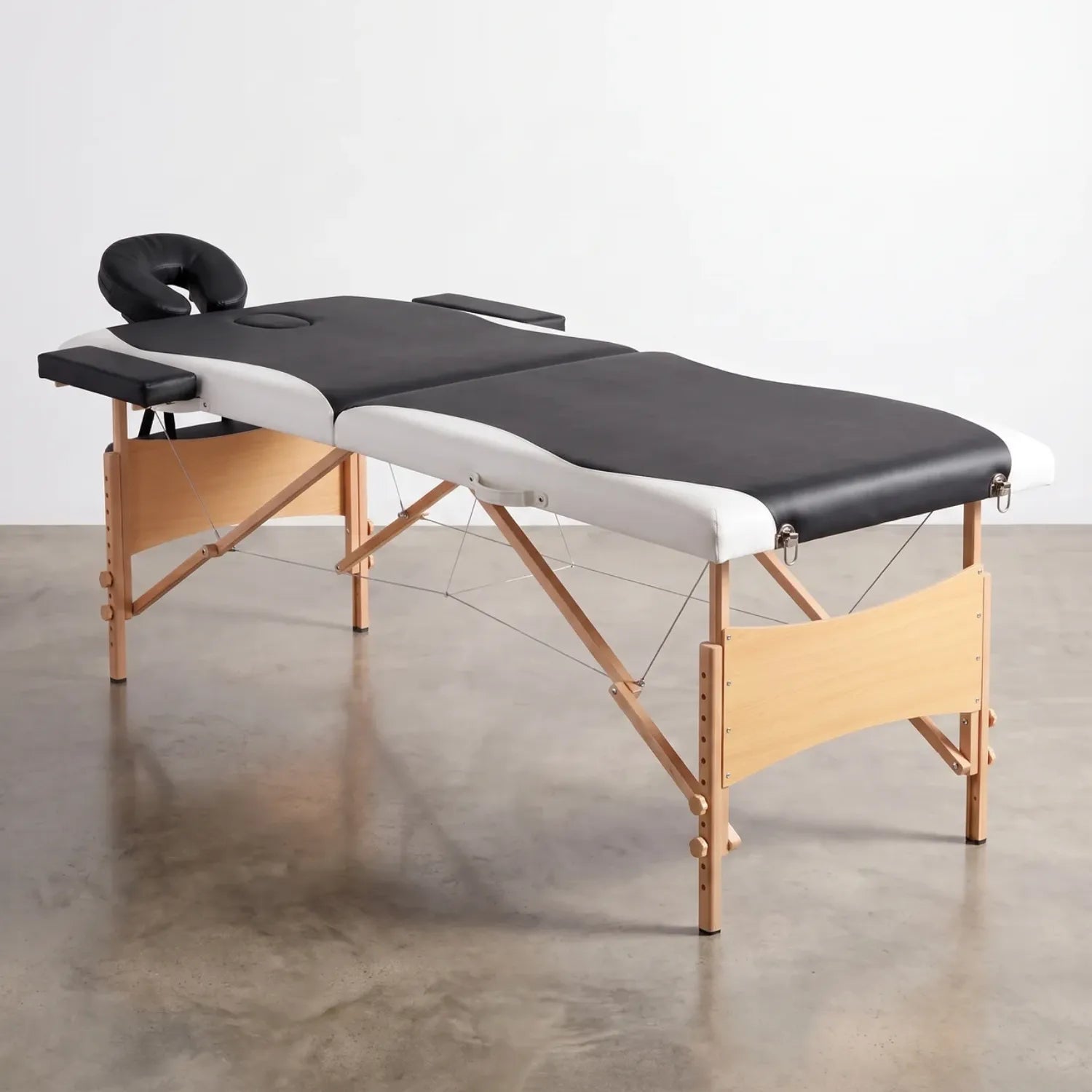 Table de massage pliante 2 zones bois naturel