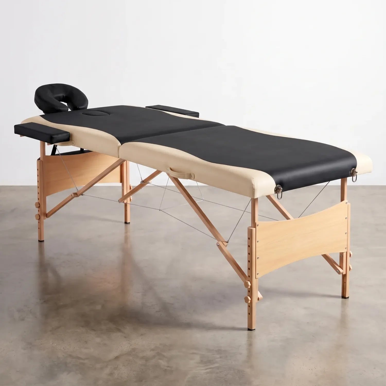 Table de massage pliante 2 zones bois naturel