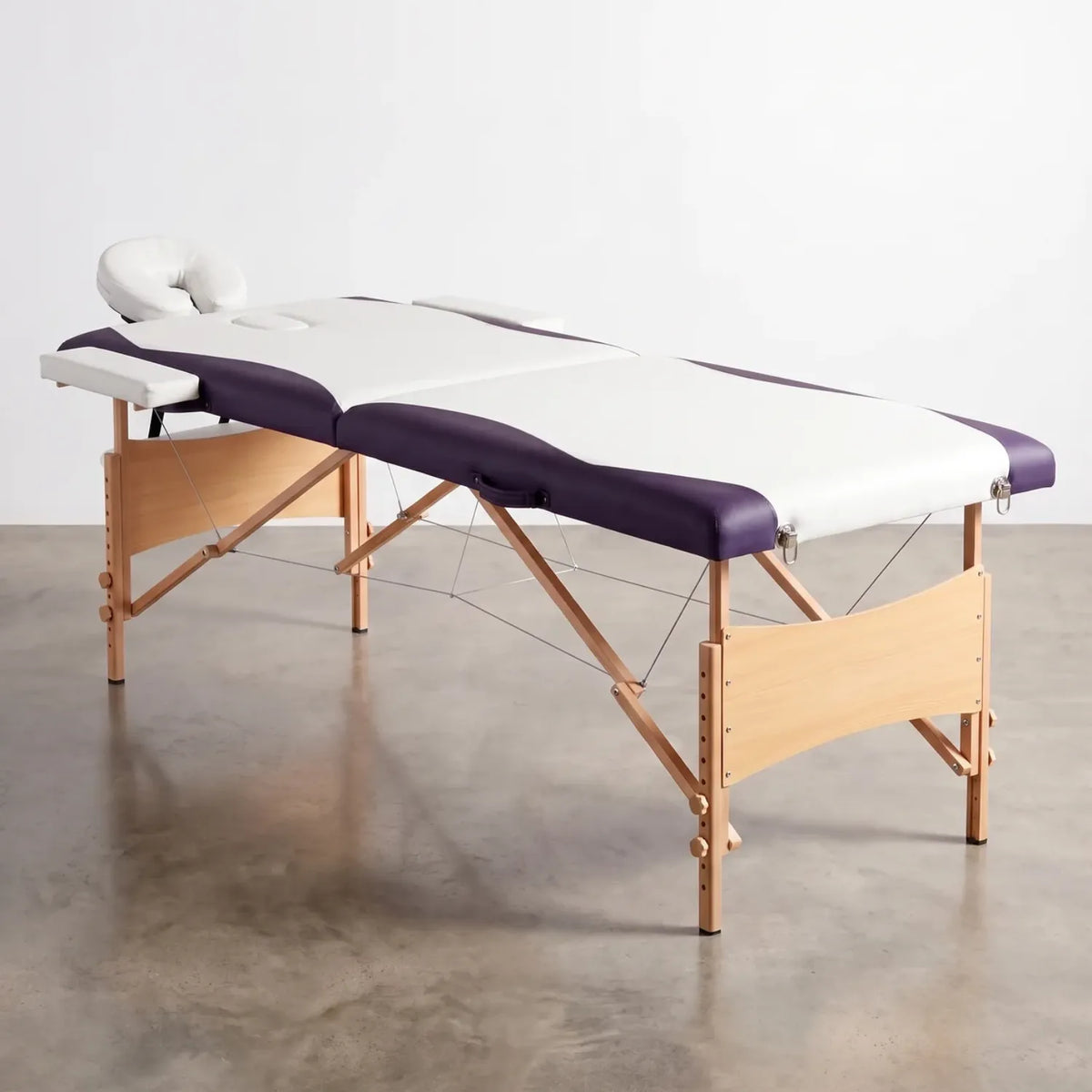 Table de massage pliante 2 zones bois naturel