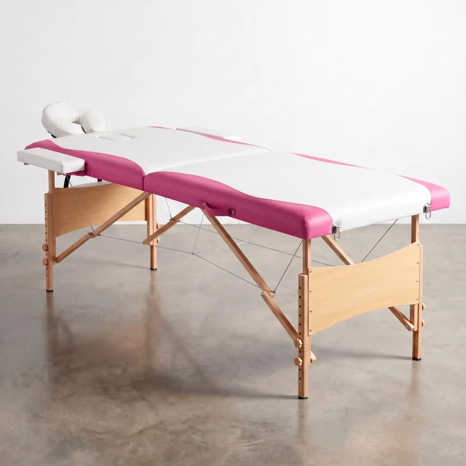 Table de massage pliante 2 zones bois naturel