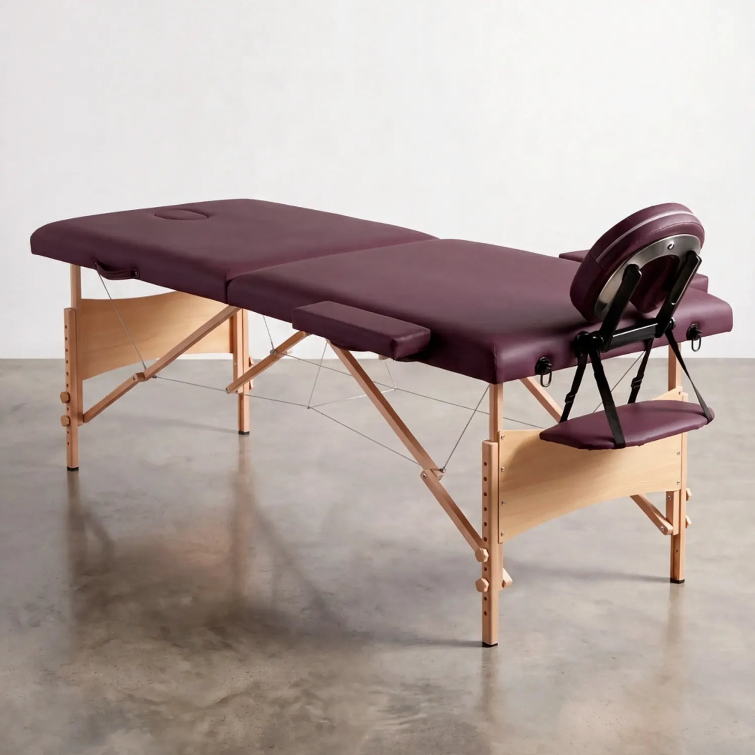 Table de massage pliante 2 zones bois naturel