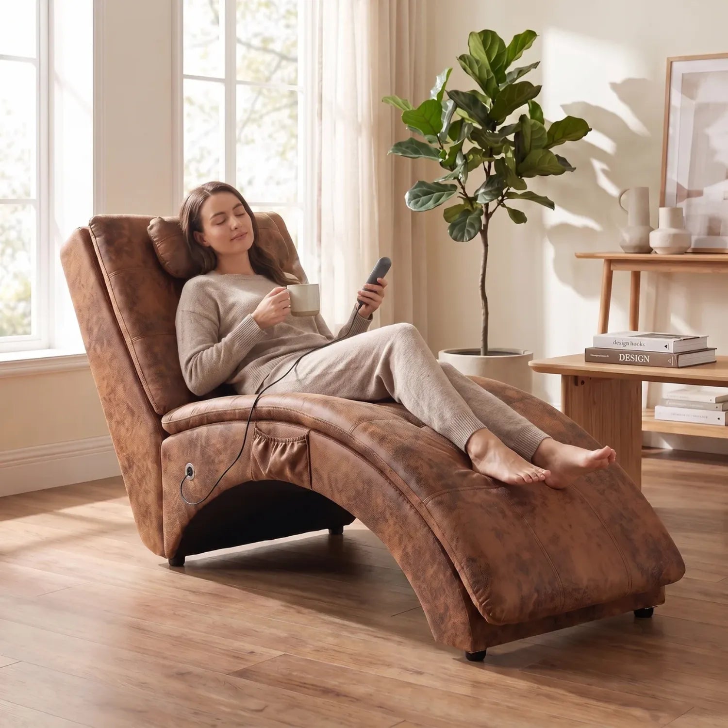 Fauteuil chaise longue massant et chauffant