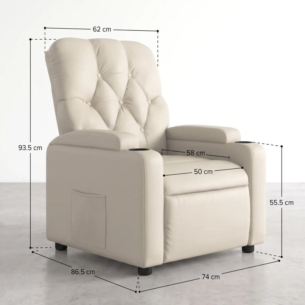Fauteuil massant électrique inclinable en similicuir