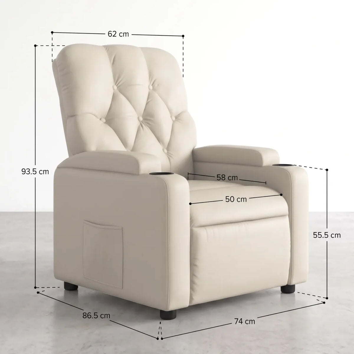 Fauteuil massant électrique inclinable en similicuir