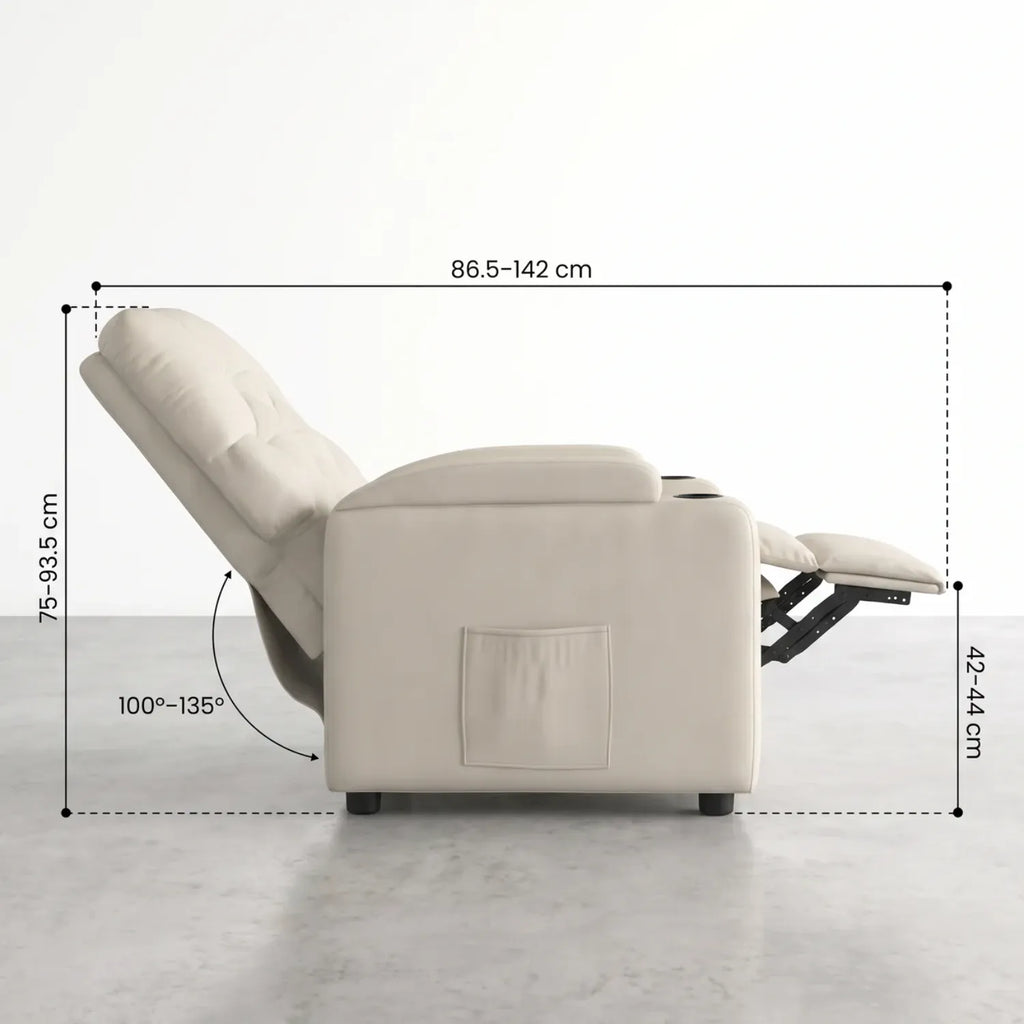 Fauteuil massant électrique inclinable en similicuir