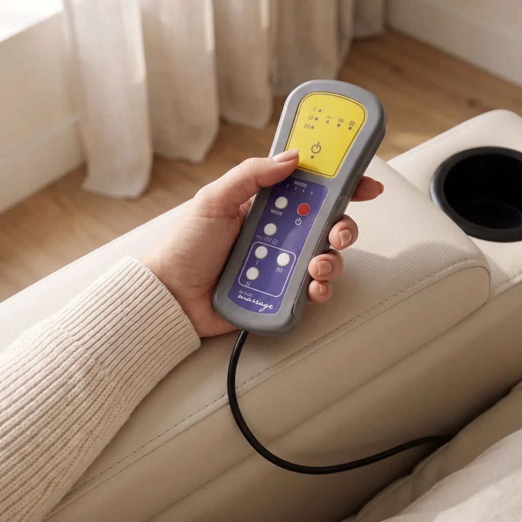 Fauteuil massant électrique inclinable en similicuir
