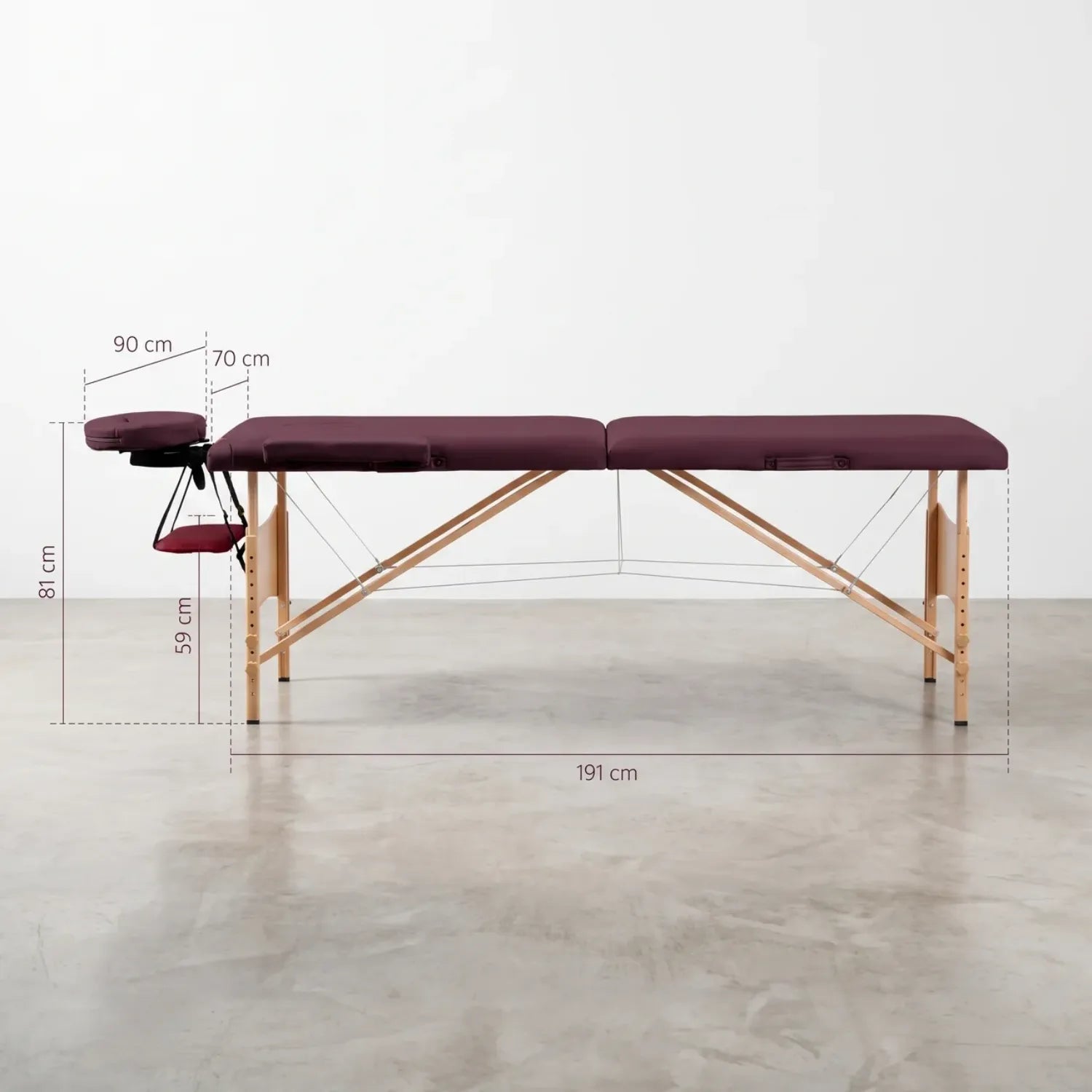 Table de massage pliante 2 zones bois naturel
