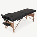 Table de massage pliante Noir 2 zones avec cadre en bois produit le bon massage
