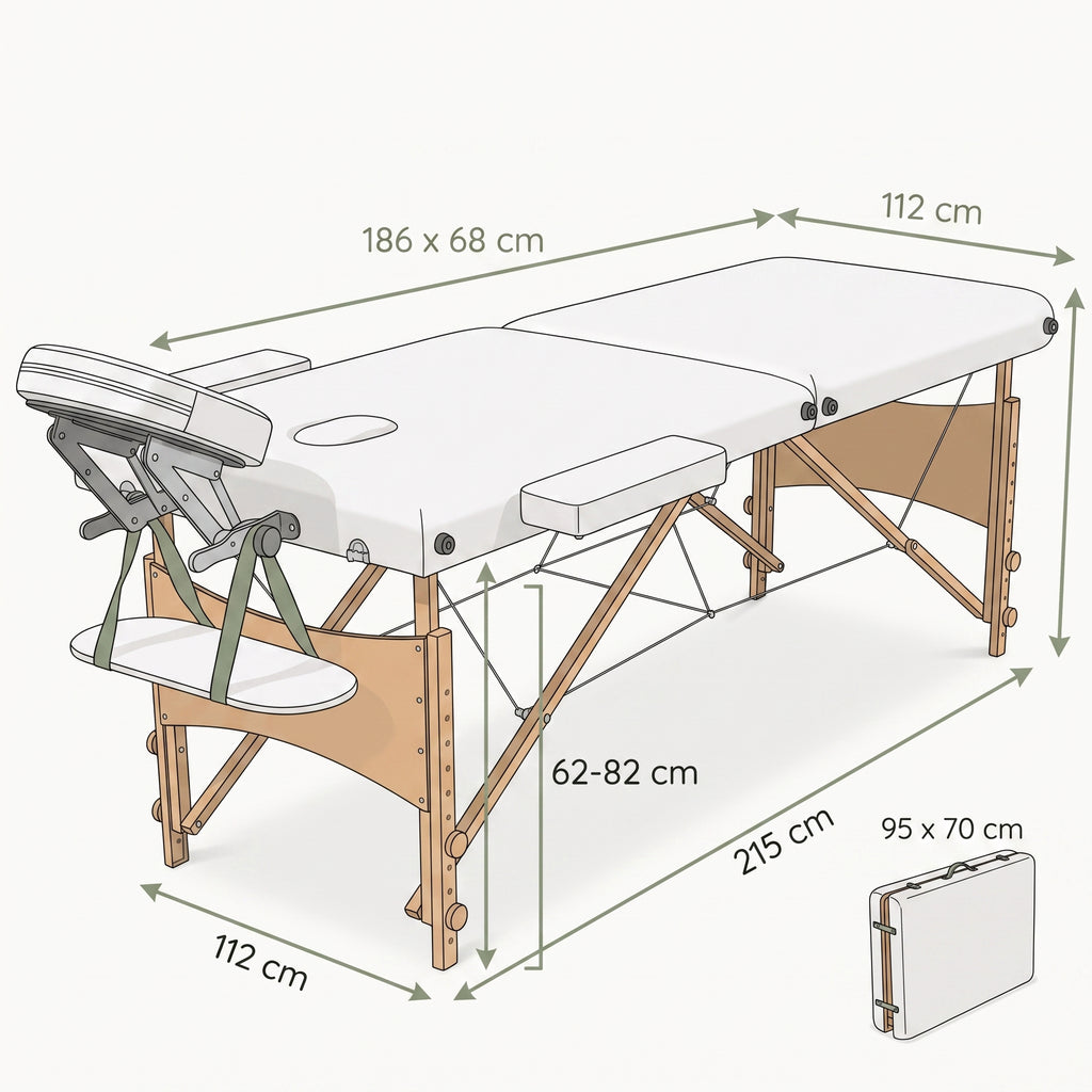 Table de massage pliante dimensions produit lebonmassage