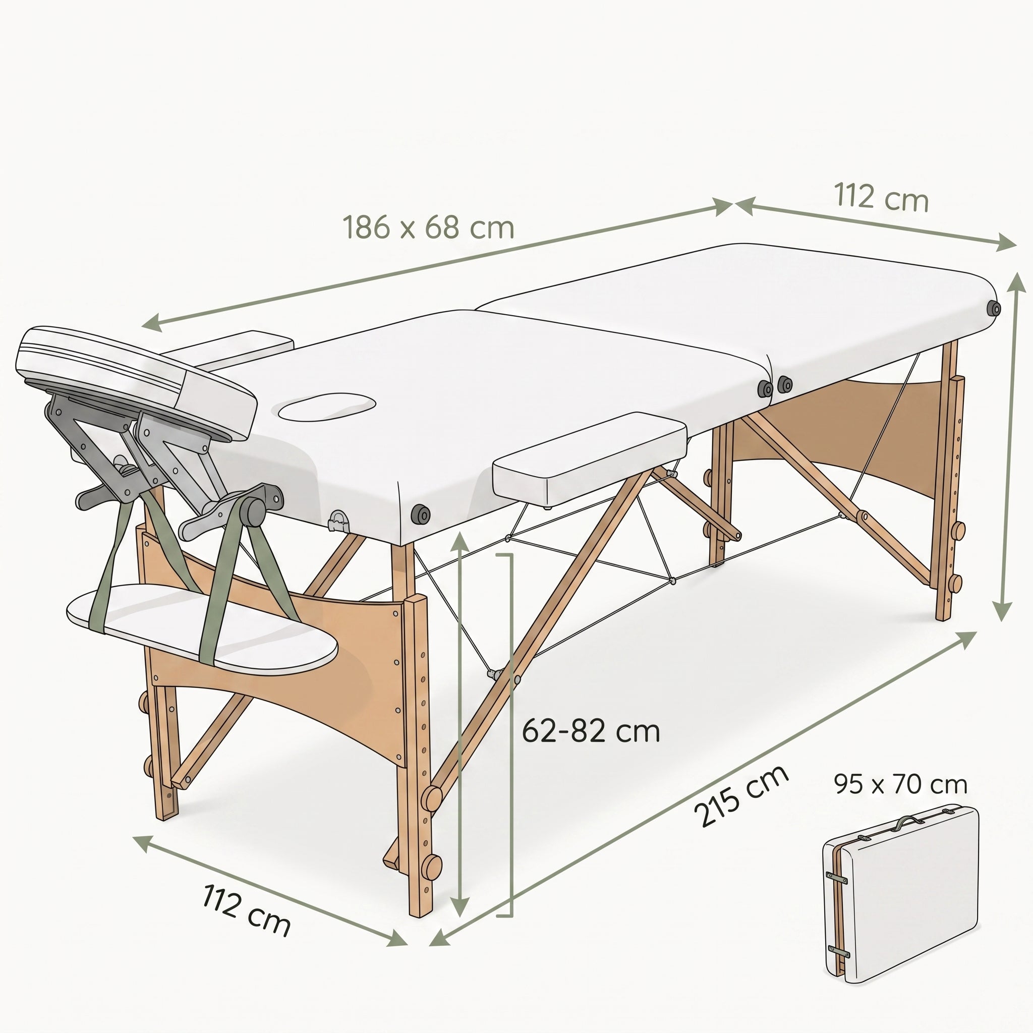 Table de massage pliante dimensions produit lebonmassage