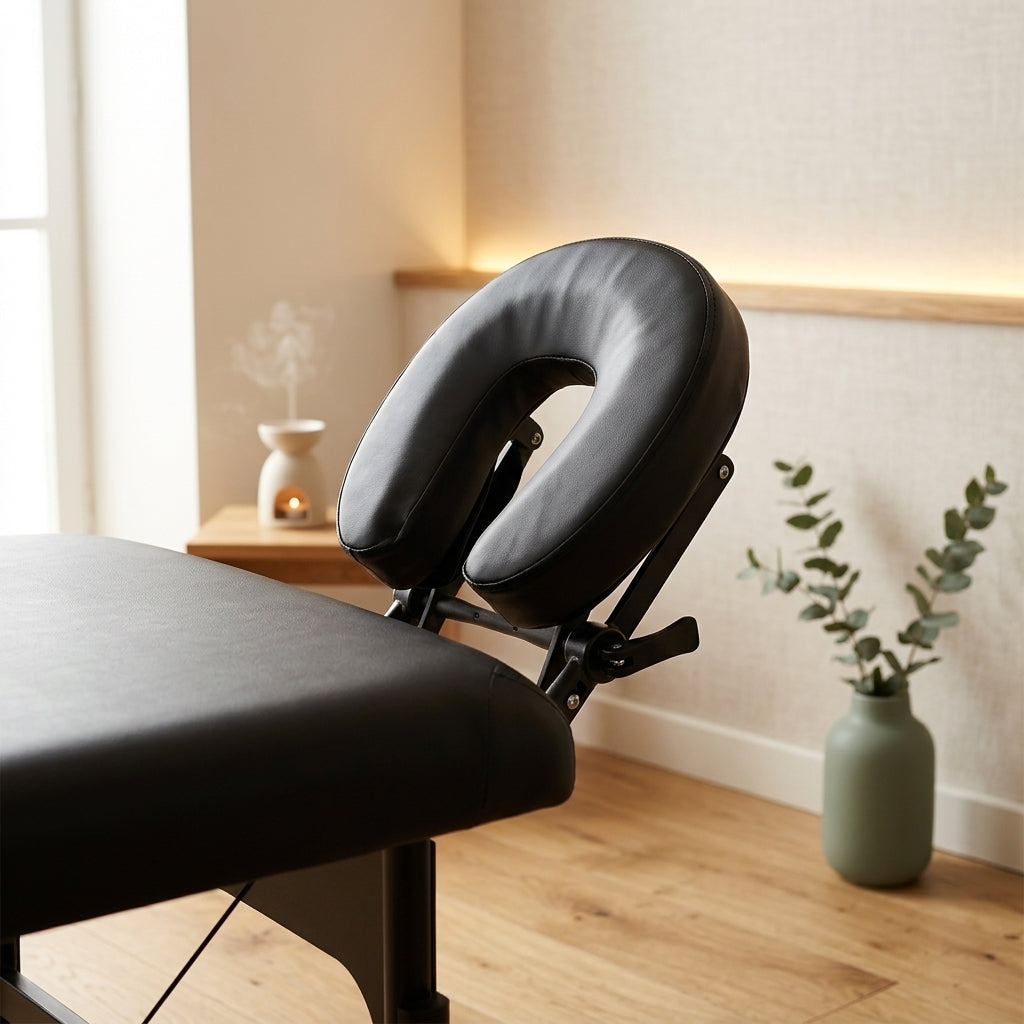 Table de massage pliante vue appui tete detail lebonmassage