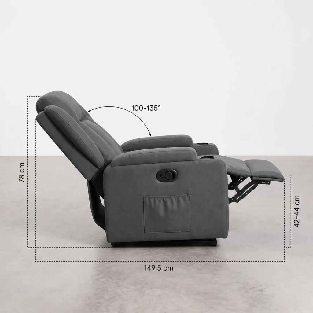 Fauteuil releveur électrique, dimensions en position inclinée 149,5 cm et inclinaison 100 à 135 degrés - Le Bon Massage