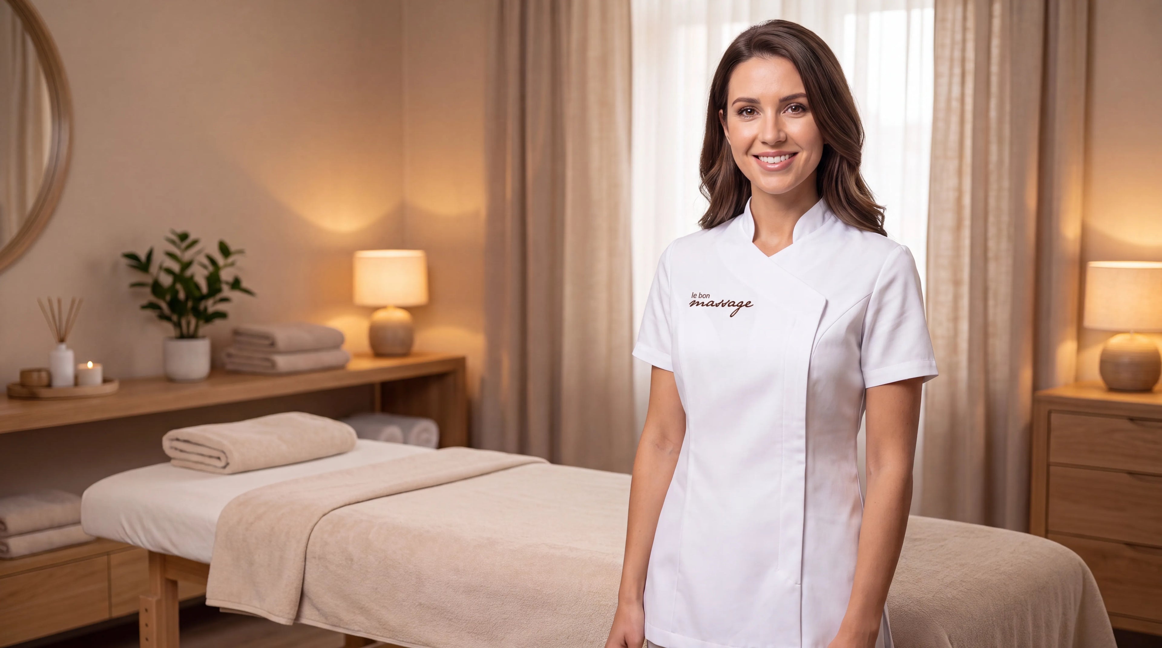 Sophie Delrieu, kinésithérapeute experte en massage thérapeutique, dans son cabinet — Le Bon Massage