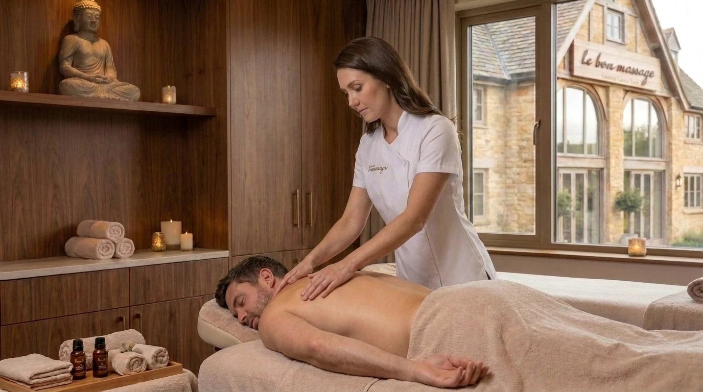 Sophie Delrieu pratique un massage de la nuque en cabinet - Le Bon Massage